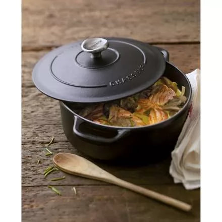 Chasseur 24cm Round Casserole - Matt Black