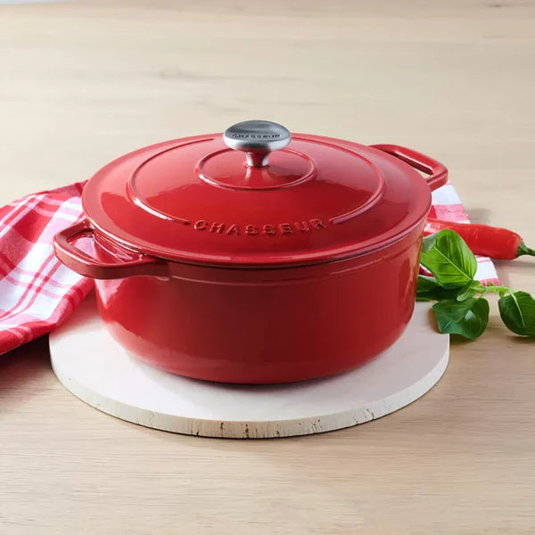 Chasseur 24cm Round Casserole - Chilli Red