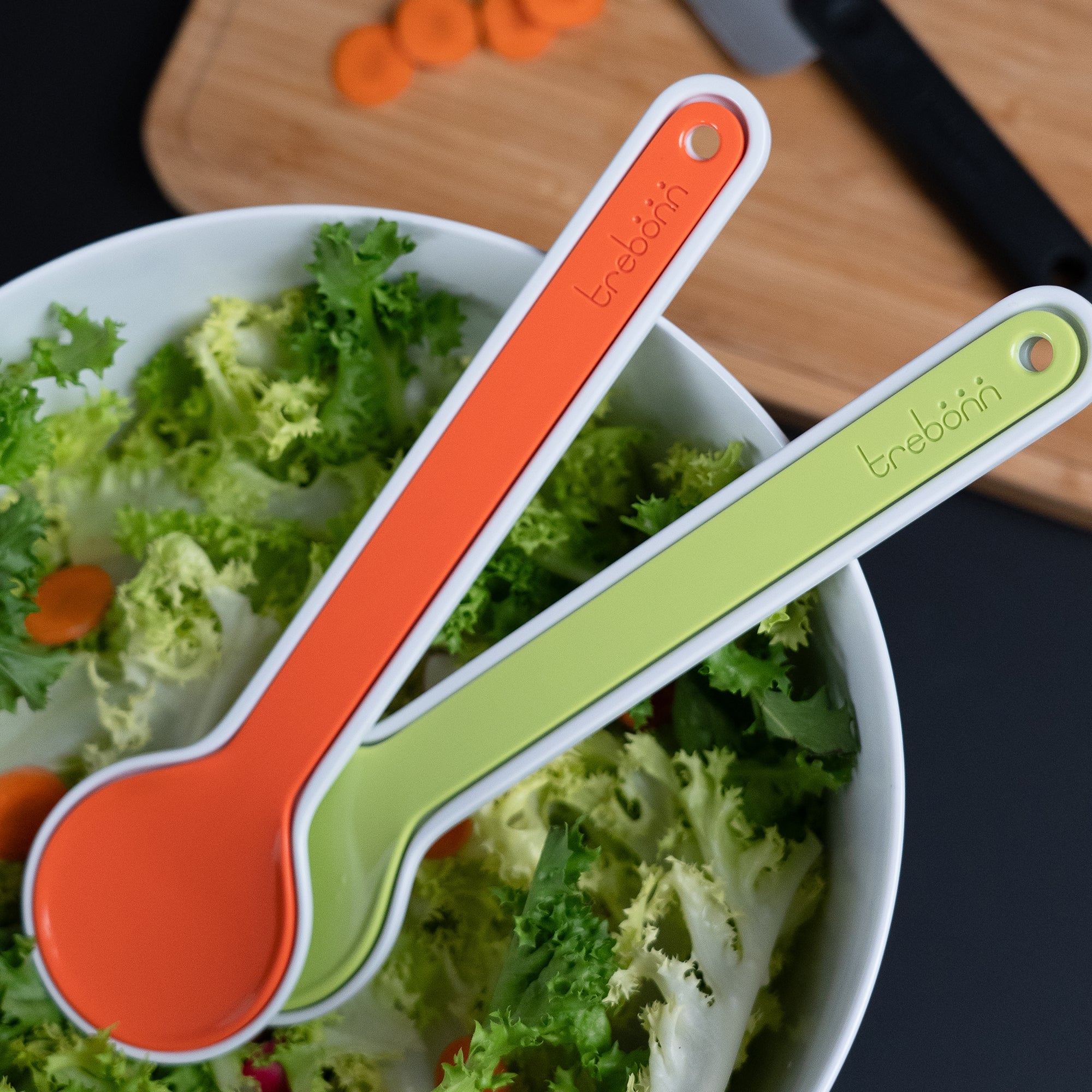 Trebonn Nest & Serve Spoon Set - Coral/White