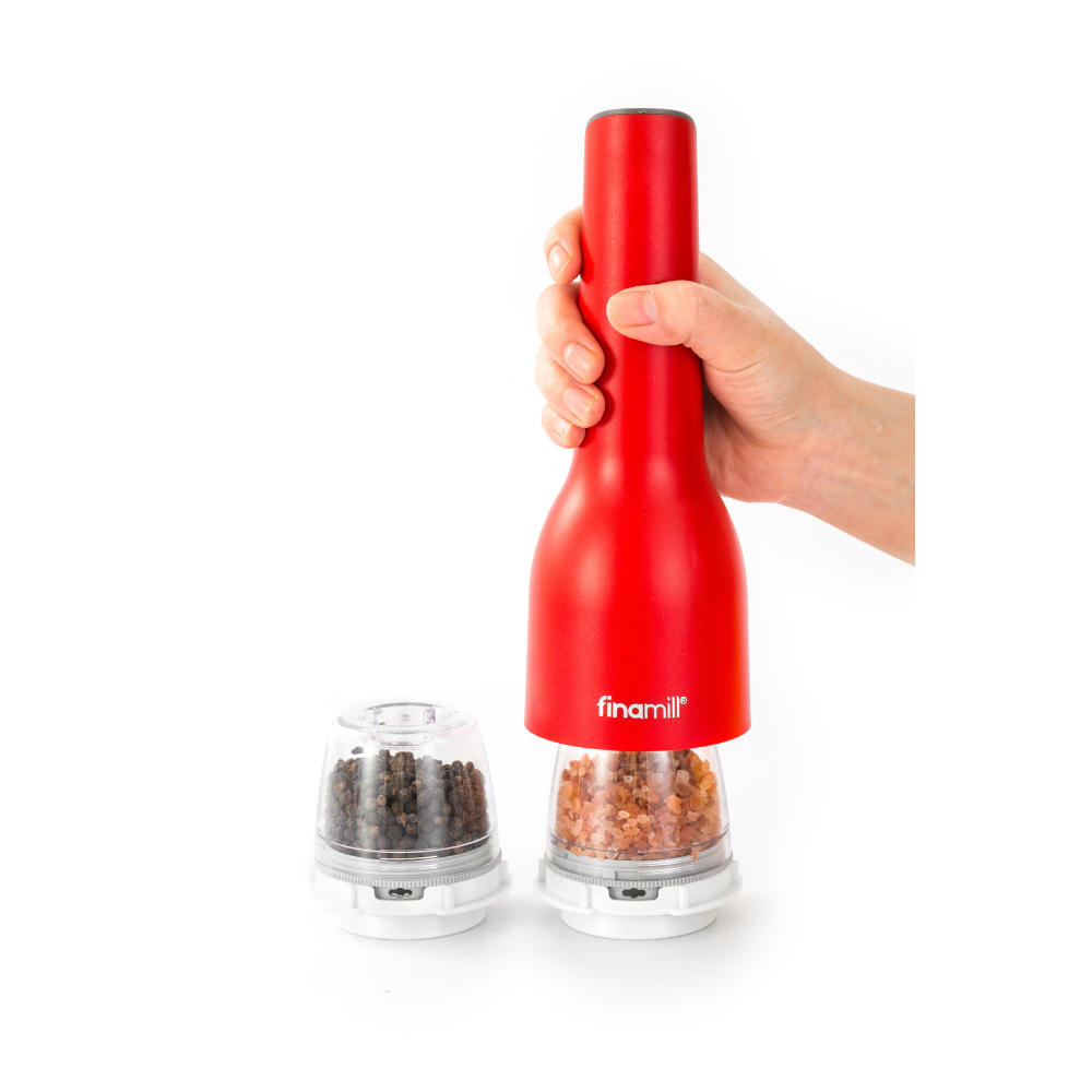 FinaMill 3pc Rechargeable USB Spice Grinder - Sangria Red