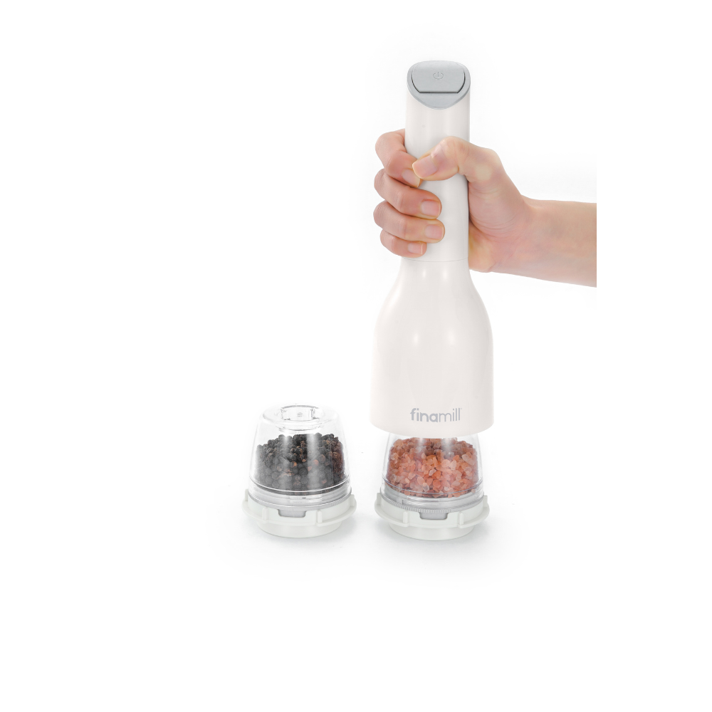 FinaMill Classic 3pc Battery Spice Grinder Set - Soft Cream