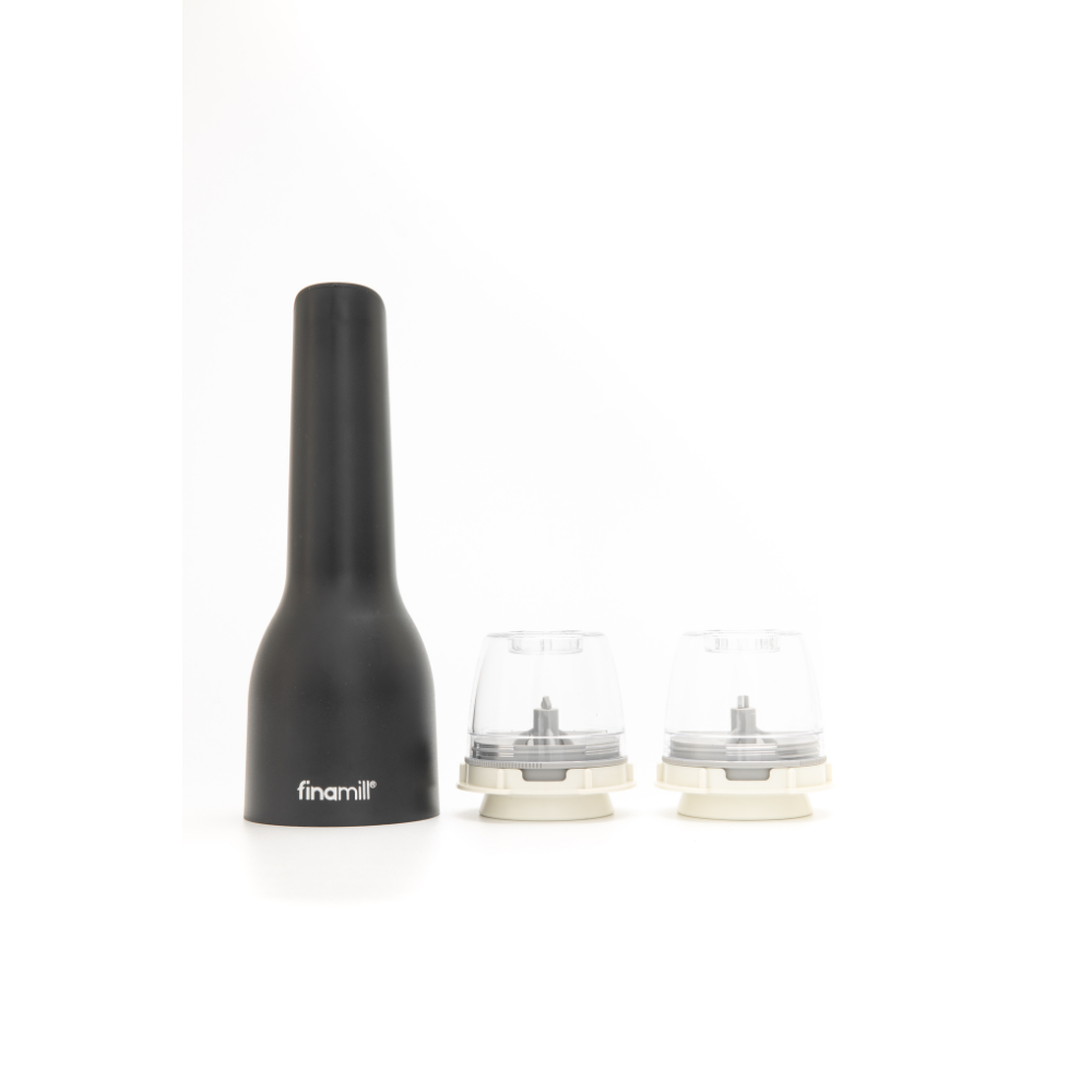 FinaMill 3pc Rechargeable USB Spice Grinder - Midnight Black