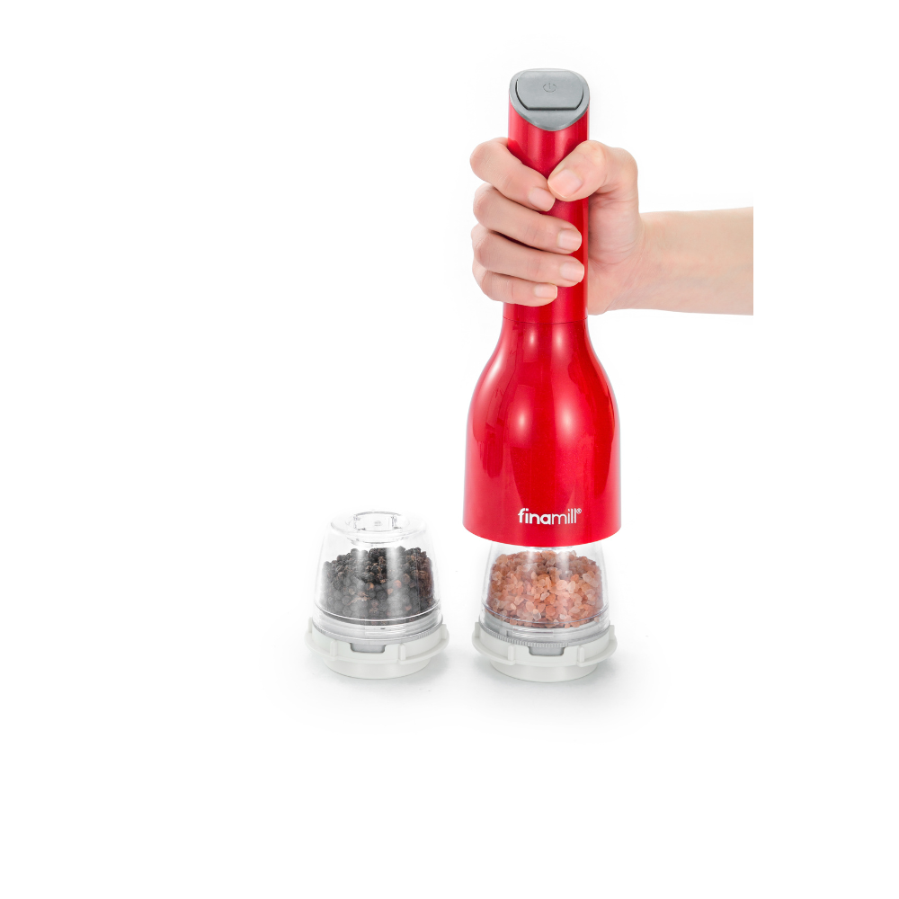 FinaMill Classic 3pc Battery Spice Grinder Set - Sangria Red
