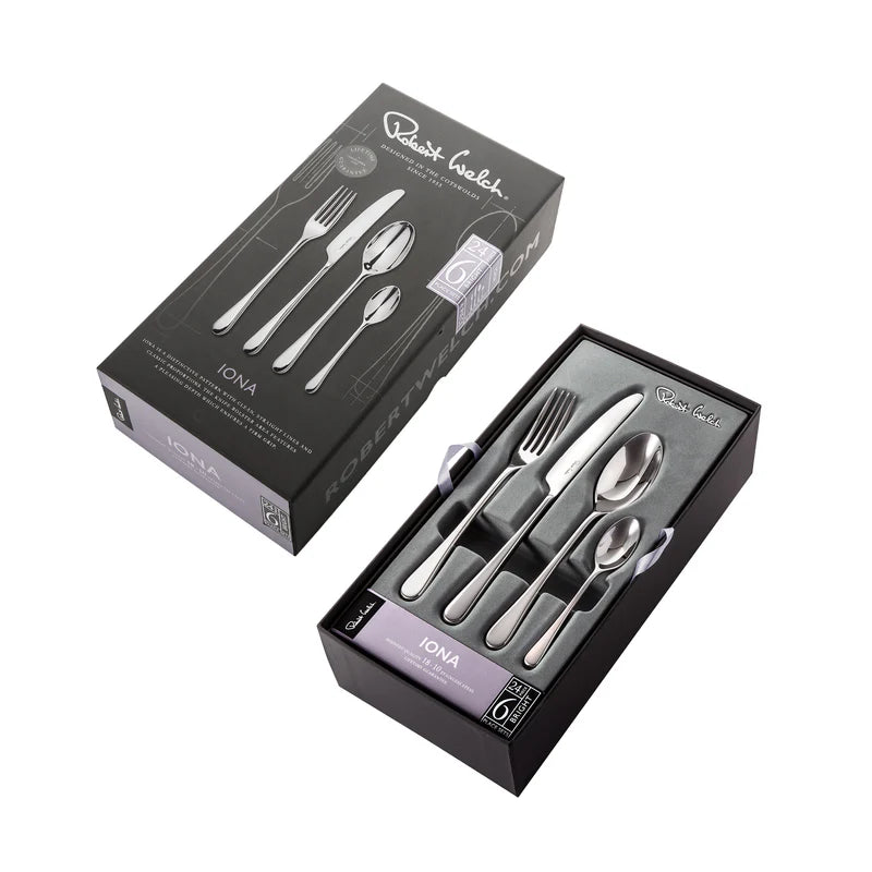 Robert Welch Iona Bright 24 Piece Cutlery Set (Inc 6 Free Butter Knives)