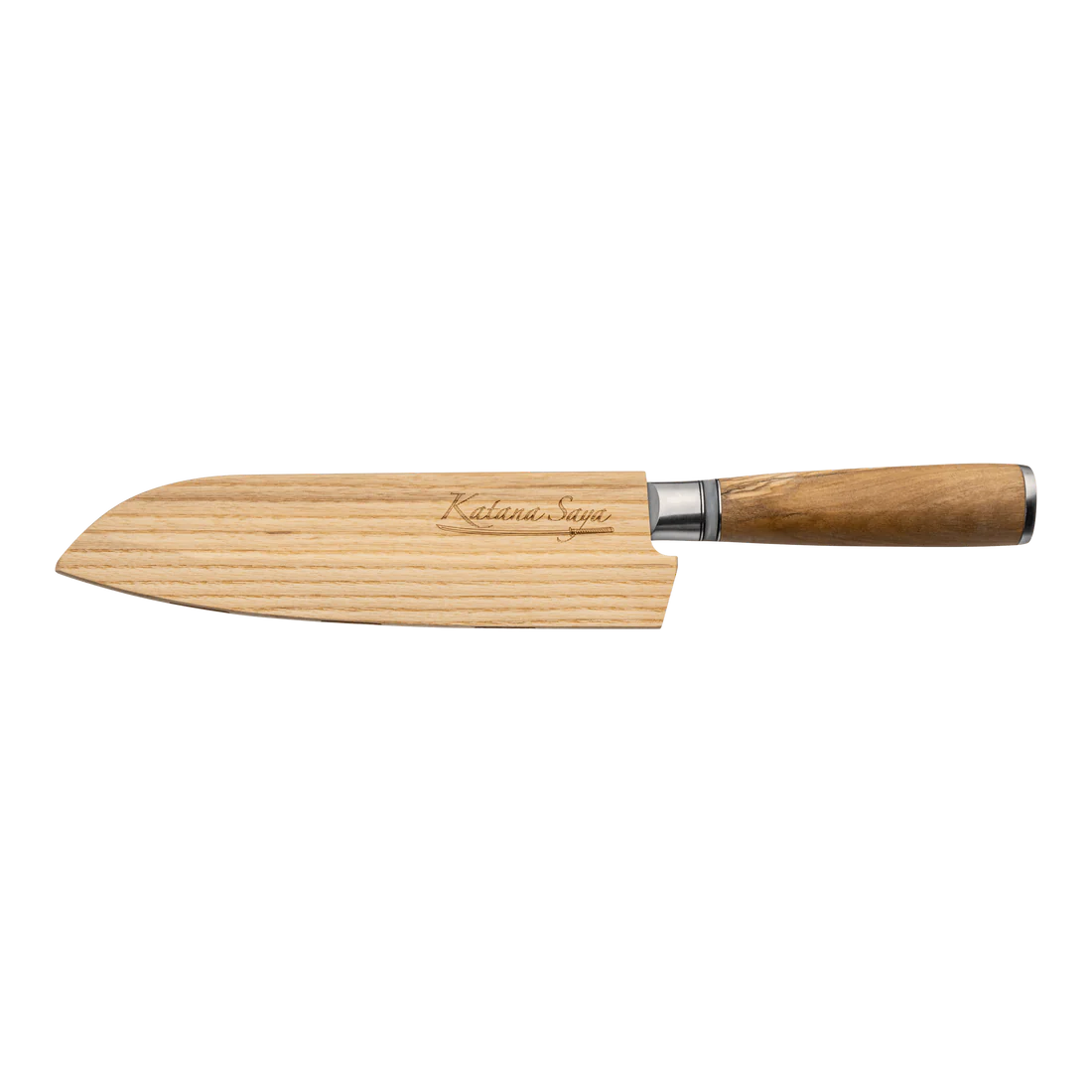 Katana Saya 18cm Santoku Knife (Wooden Sheath)