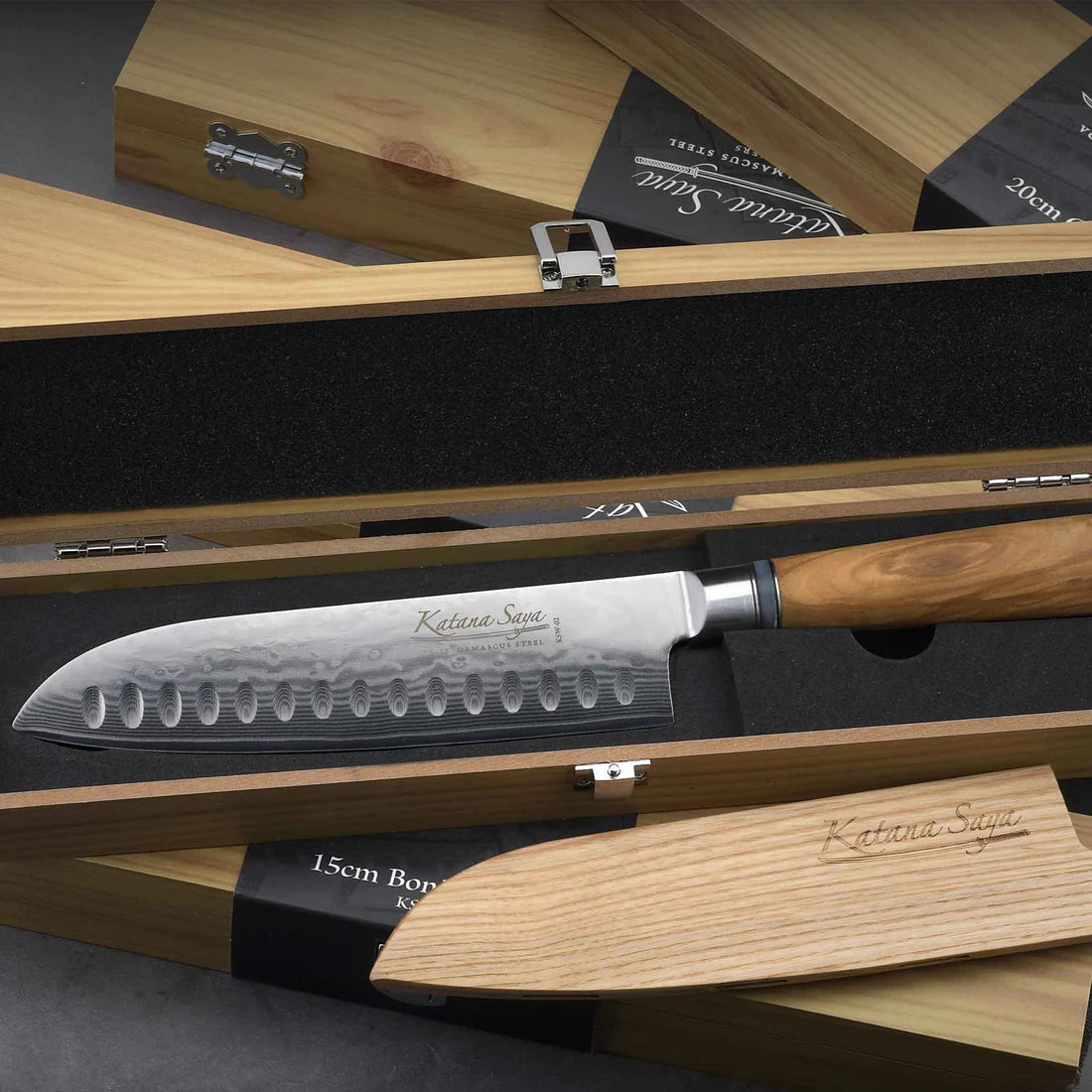 Katana Saya 18cm Santoku Knife (Wooden Sheath)