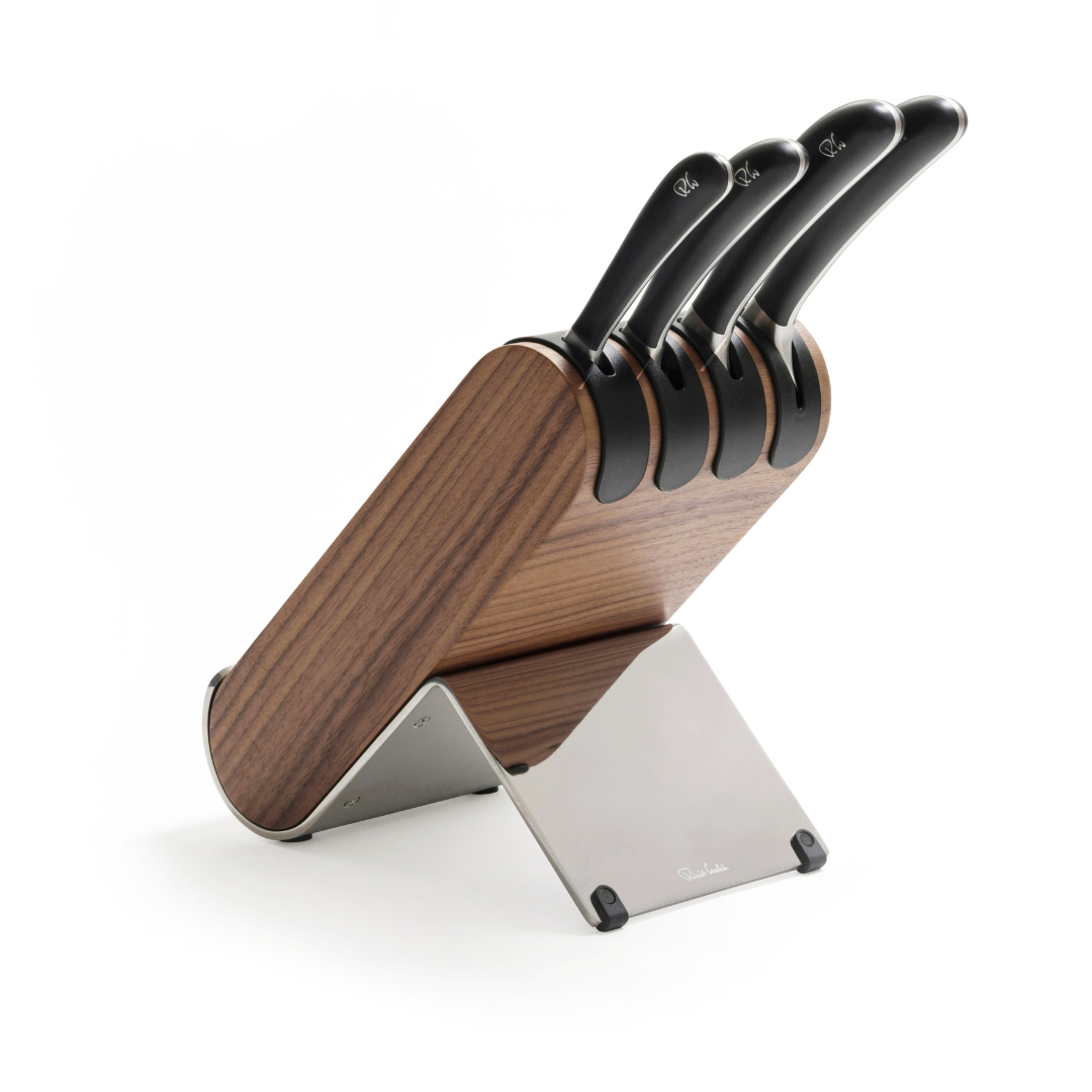 Robert Welch Signature Q Knife Block Set Walnut with FREE Sharpener