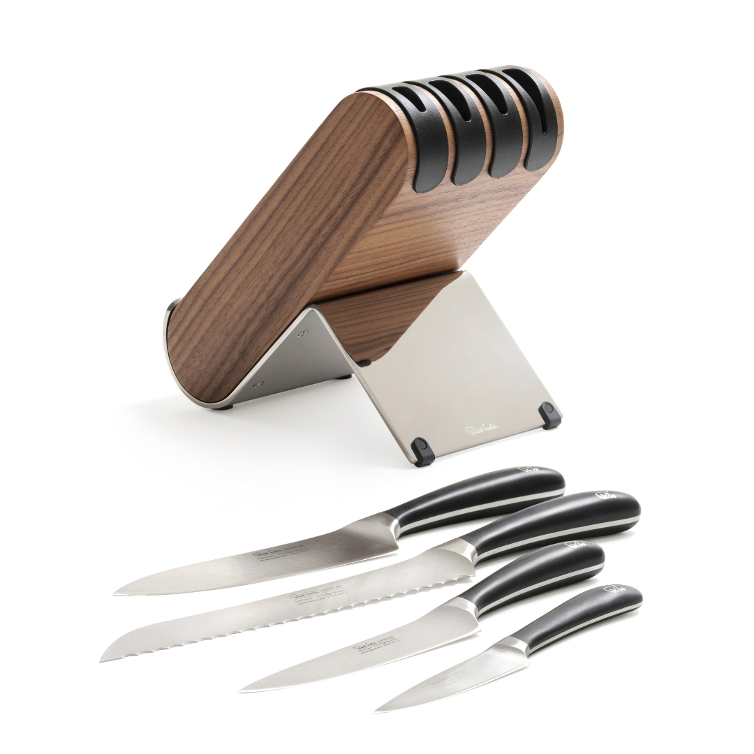 Robert Welch Signature Q Knife Block Set Walnut with FREE Sharpener