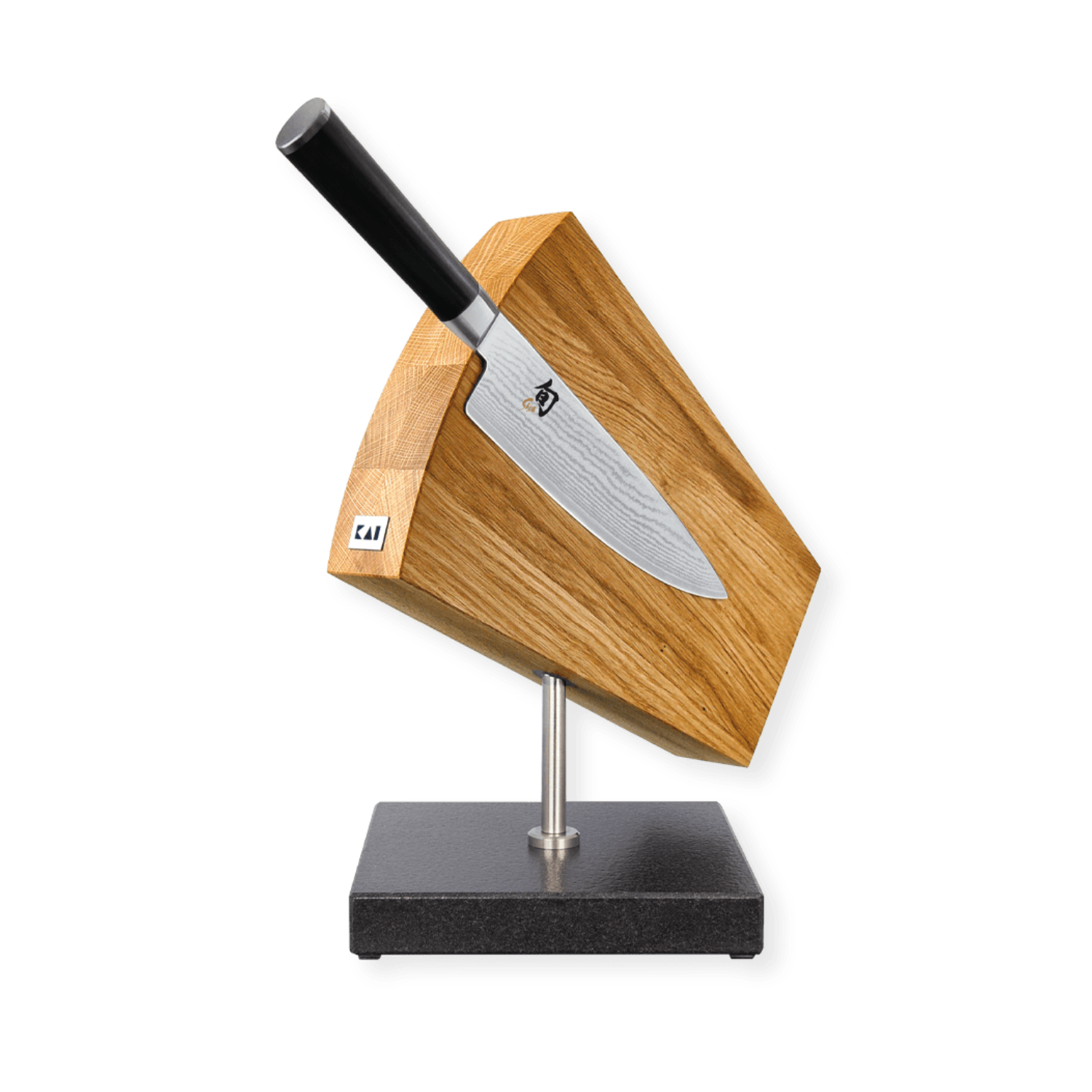 Kai Rotating Magnetic Knife Block - Granite Oak