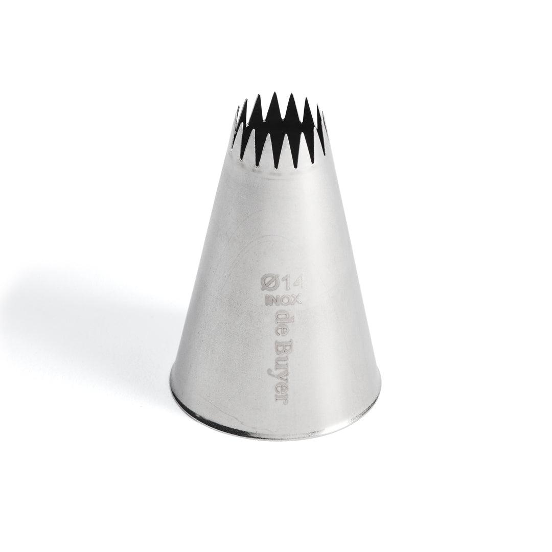 De Buyer Stainless Steel 14mm Petit Four Star Nozzle - 16 Teeth - Simmer and Slice