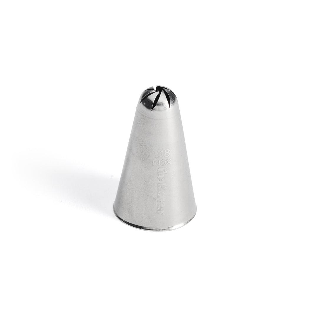De Buyer Stainless Steel 8mm Rose Nozzle - 8 Points - Simmer and Slice