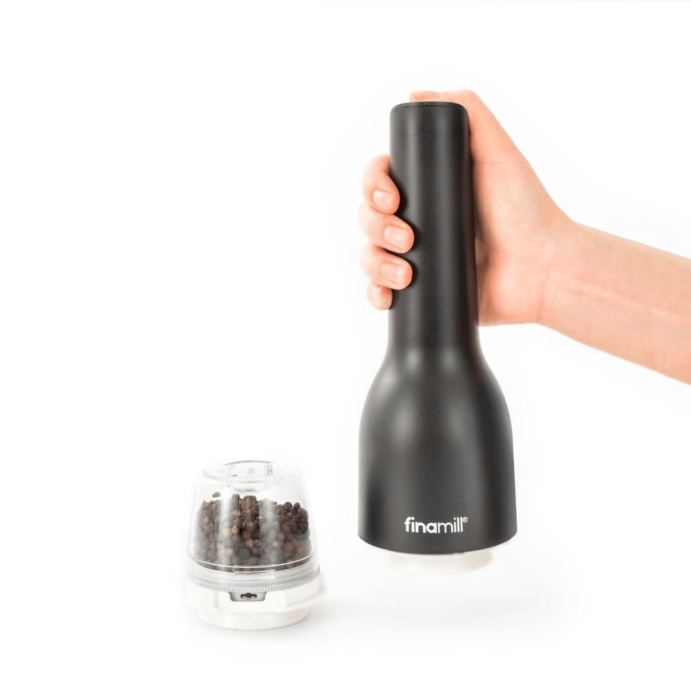 FinaMill 3pc Rechargeable USB Spice Grinder - Midnight Black - Simmer and Slice