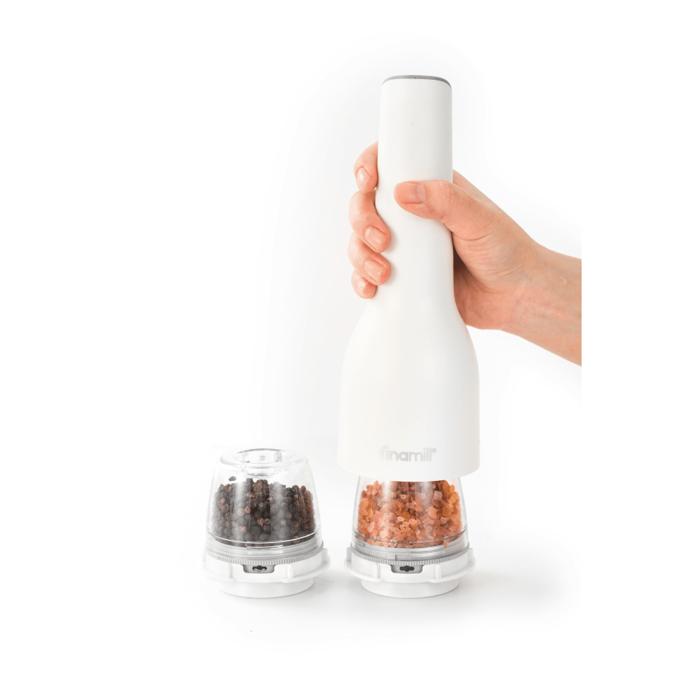 FinaMill 3pc Rechargeable USB Spice Grinder - Soft Cream - Simmer and Slice