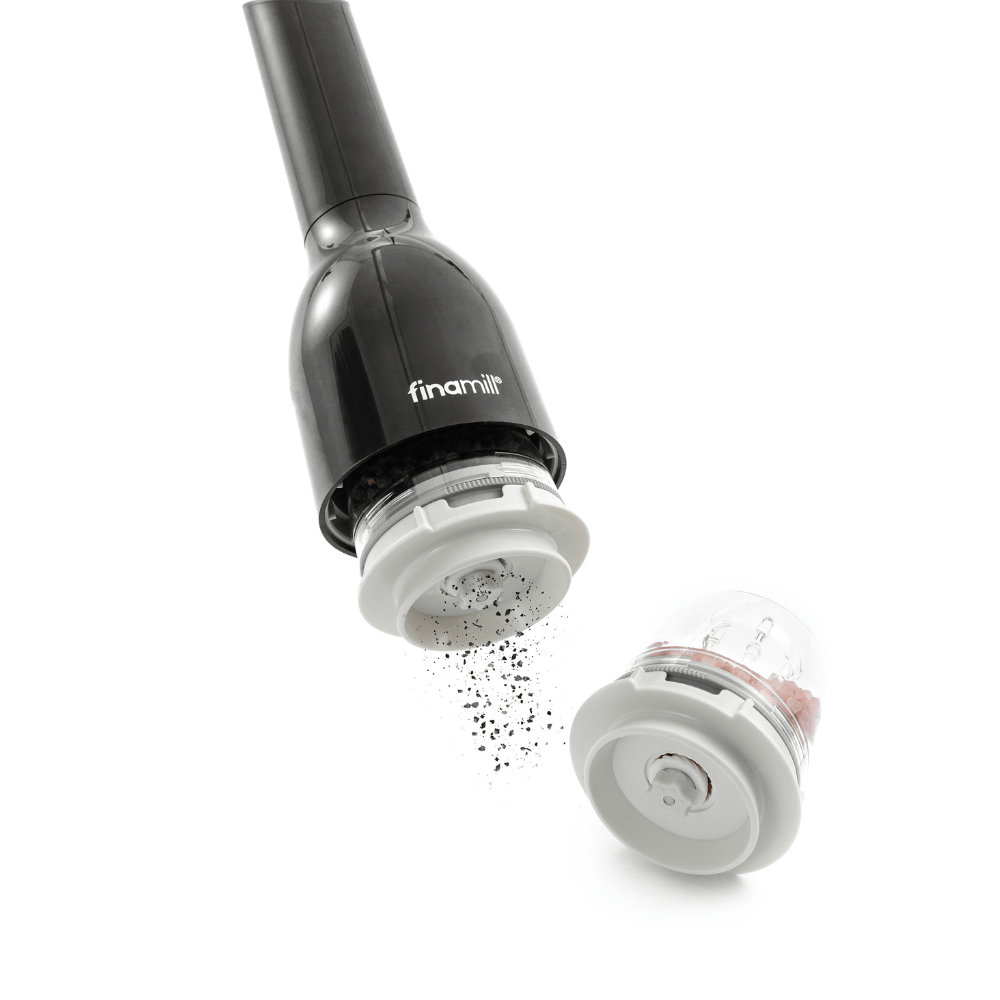 FinaMill Classic 3pc Battery Spice Grinder Set - Midnight Black - Simmer and Slice