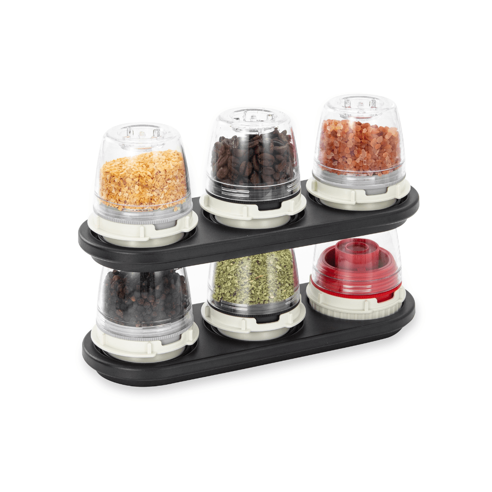 FinaMill Stackable Trio Tray - Black - Simmer and Slice