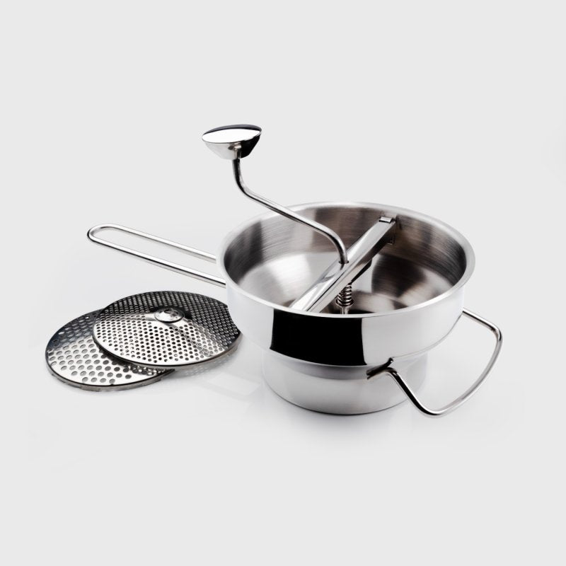 Food Mill / Mouli 20.5 x 40 x 11cm Fine & Coarse Blades - Simmer and Slice