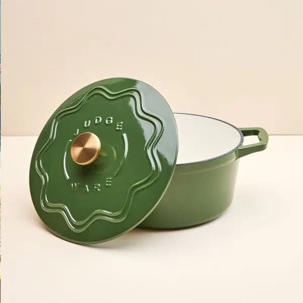 Judgeware Enamelled Cast Iron 26cm Casserole 4.5L, Green - Simmer and Slice
