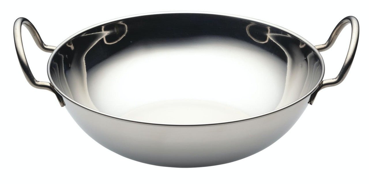 KitchenCraft World of Flavours Indian Stainless Steel Large Balti Dish 26cm - Simmer and Slice