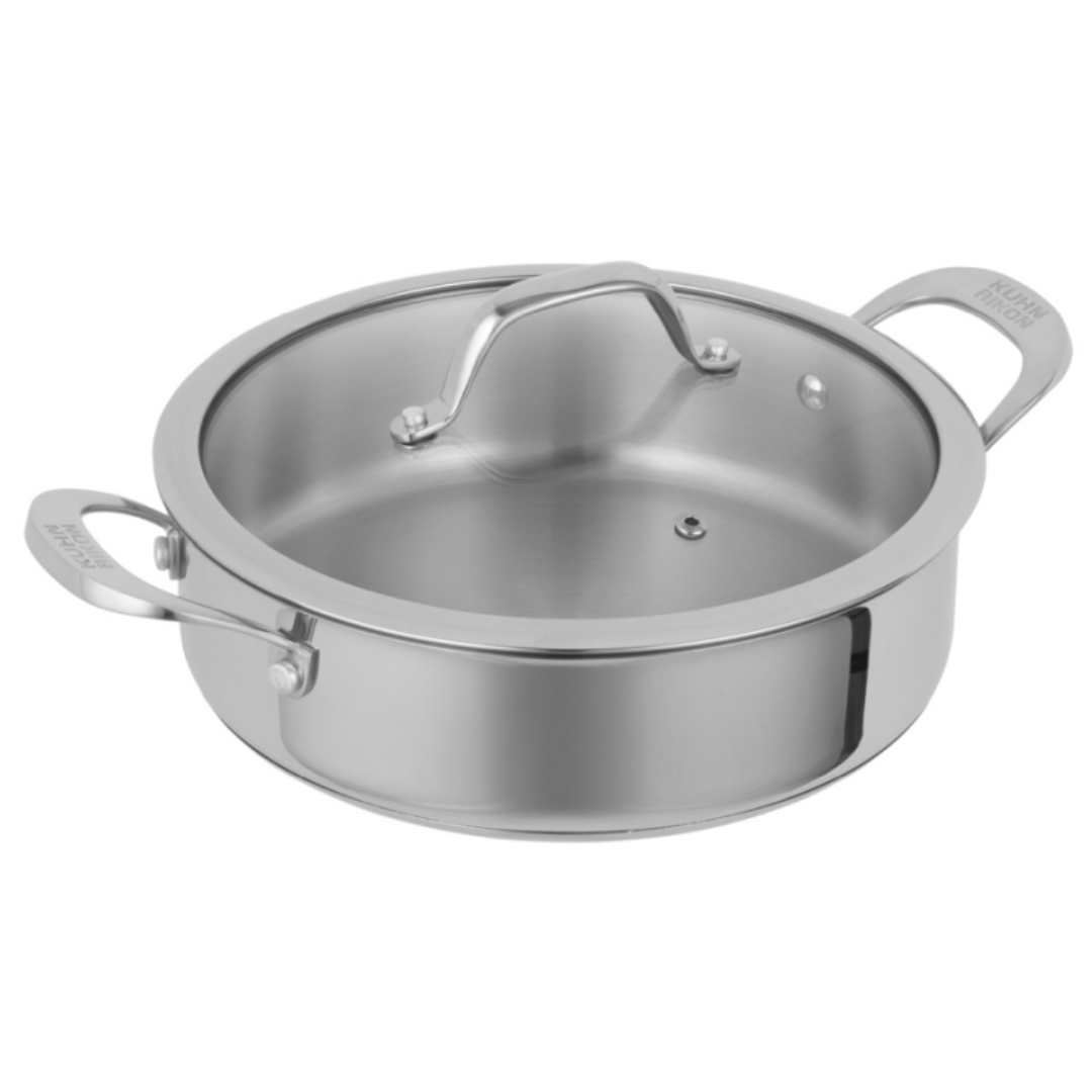 Kuhn Rikon Allround Shallow Casserole 28cm - Uncoated - Simmer and Slice