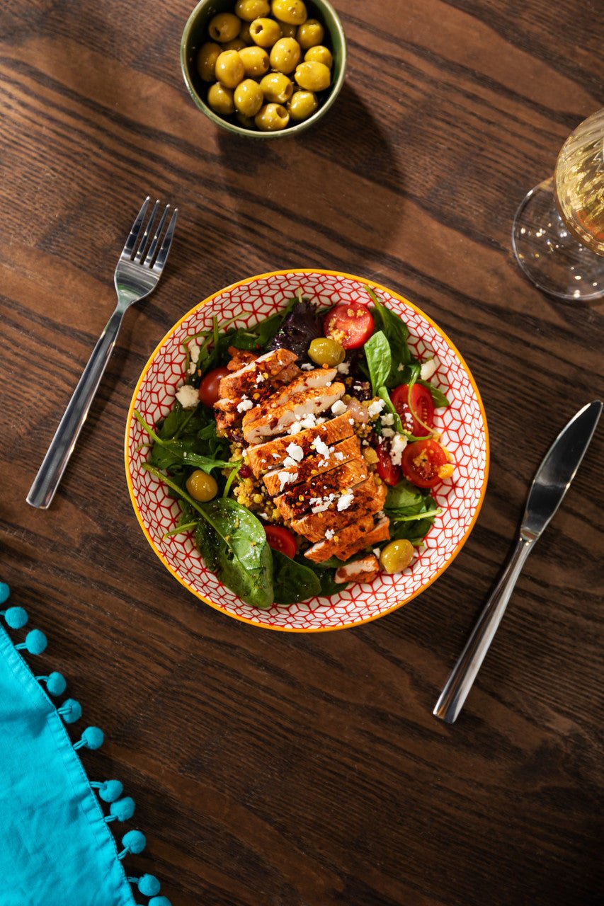 Mikasa Blue Geometric Stoneware Bowl, 21 cm - Simmer and Slice