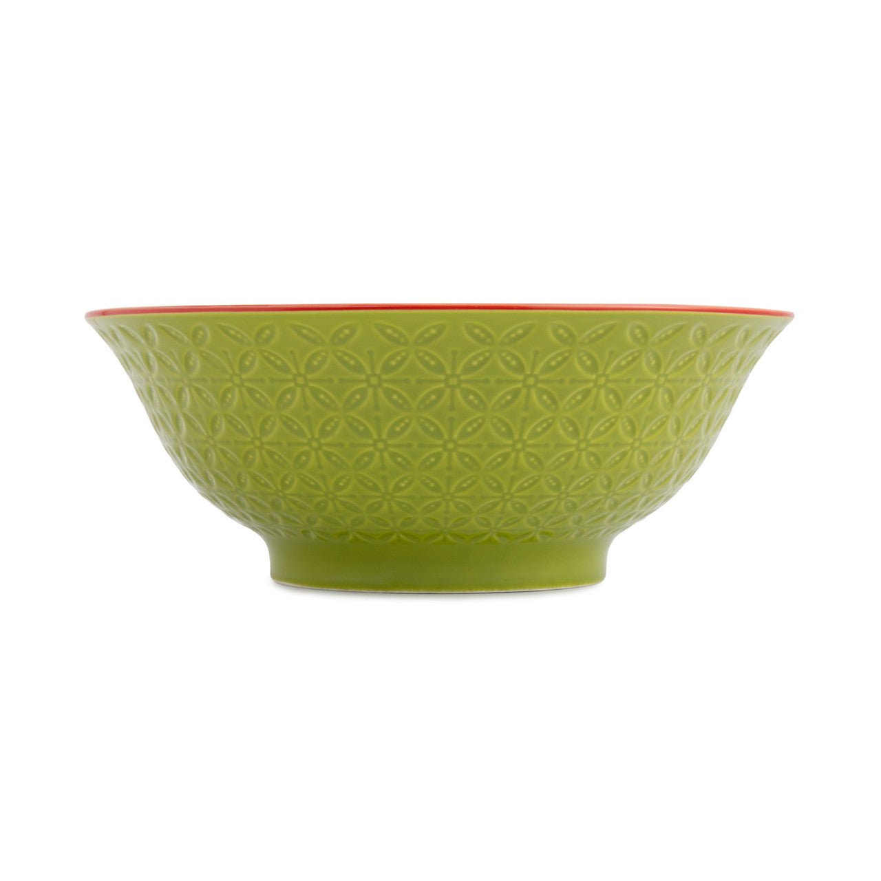Mikasa Green and Blue Geometric Stoneware Ramen Bowl, 21cm - Simmer and Slice