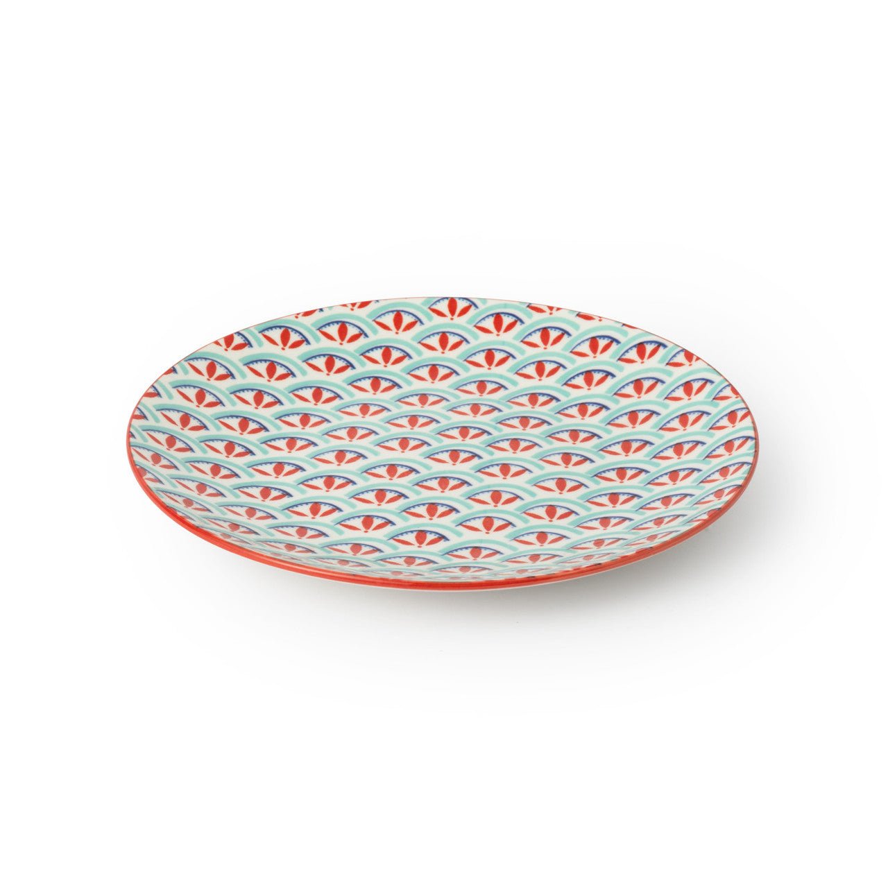 Mikasa Green and Blue Geometric Stoneware Side Plate, 18cm - Simmer and Slice