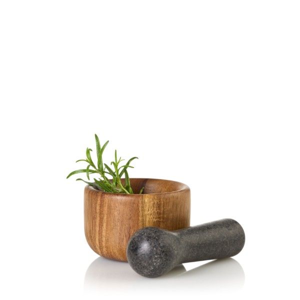 AdHoc Pestle & Mortar Taru Acacia Cast Iron 9 x 6cm