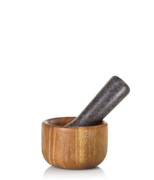 AdHoc Pestle & Mortar Taru Acacia Cast Iron 9 x 6cm