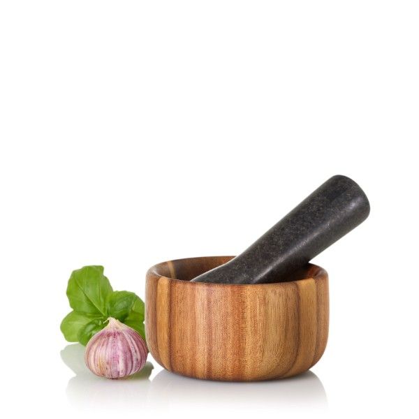AdHoc Pestle & Mortar Taru Acacia Cast Iron 11 x 6cm