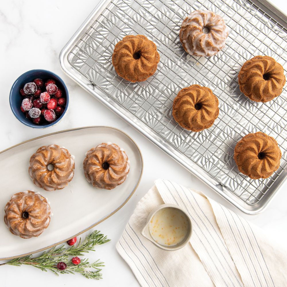 Nordic Ware GOLD Pirouette - Mini Bundt Pan - Simmer and Slice