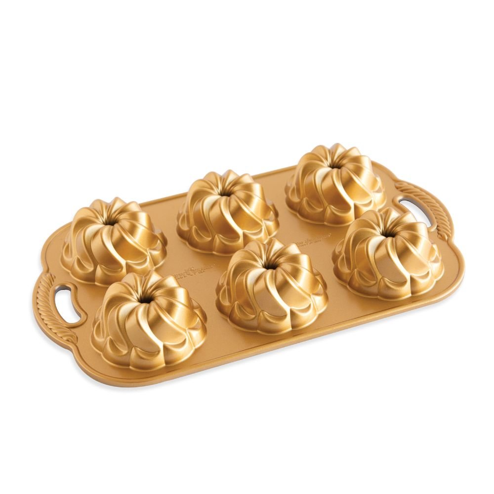 Nordic Ware GOLD Pirouette - Mini Bundt Pan - Simmer and Slice