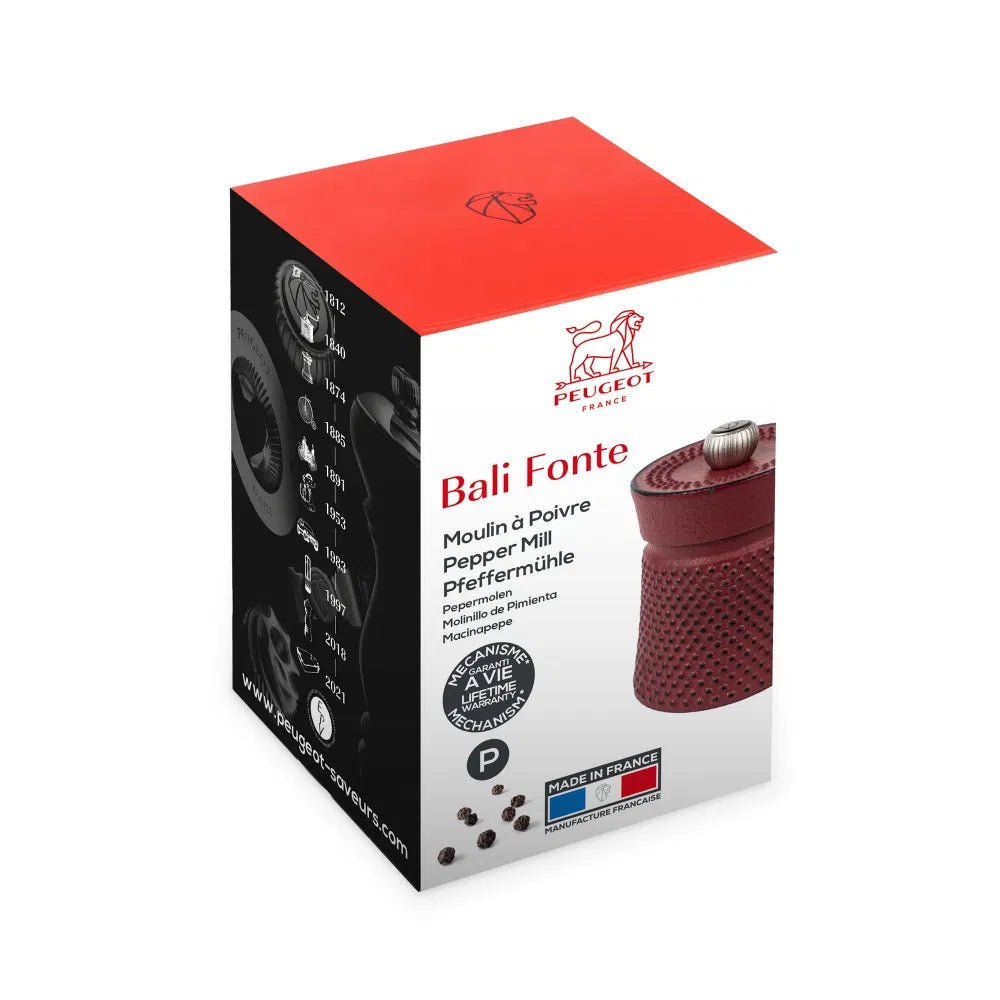 Peugeot Bali Fonte Pepper Mill | Red | 8cm - Simmer and Slice