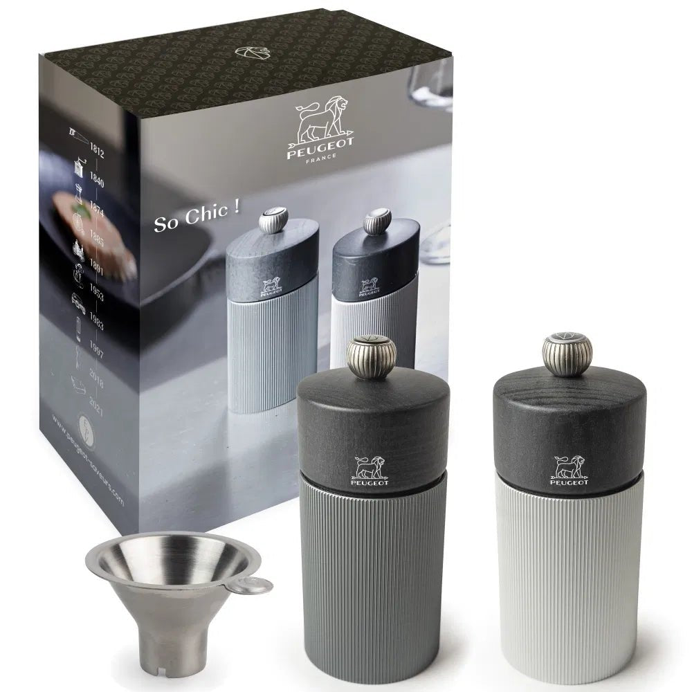 Peugeot Duo Pepper & Salt Mill Set 12cm | Black & Silver - Simmer and Slice