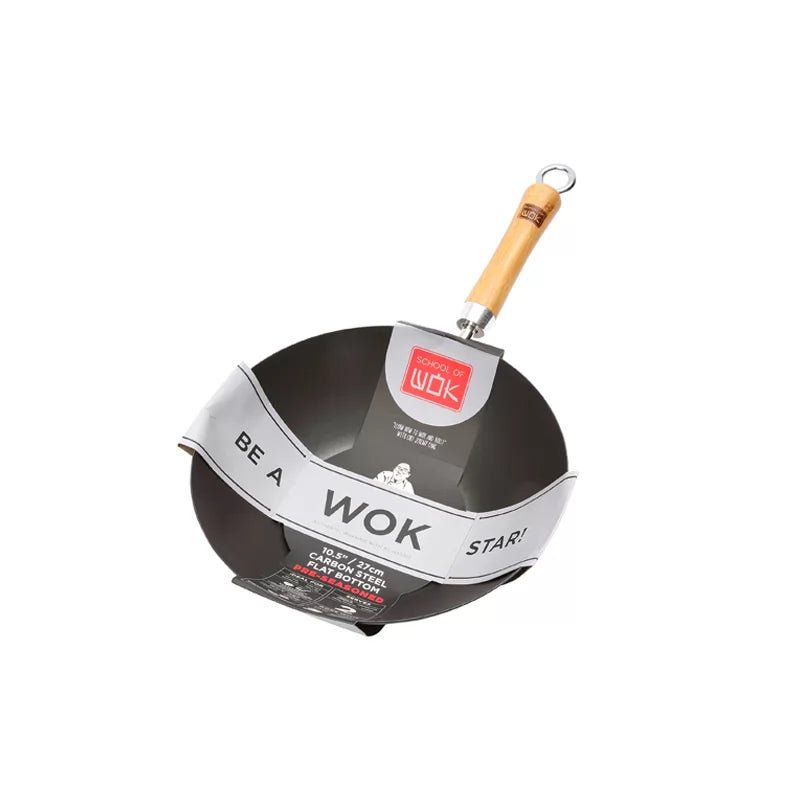 Pre - Seasoned Carbon Steel Wok 10.5"/27cm - Simmer and Slice
