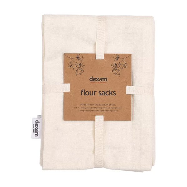 Recycled Cotton Set of 3 Flour Sack Towels – Beige - Simmer and Slice