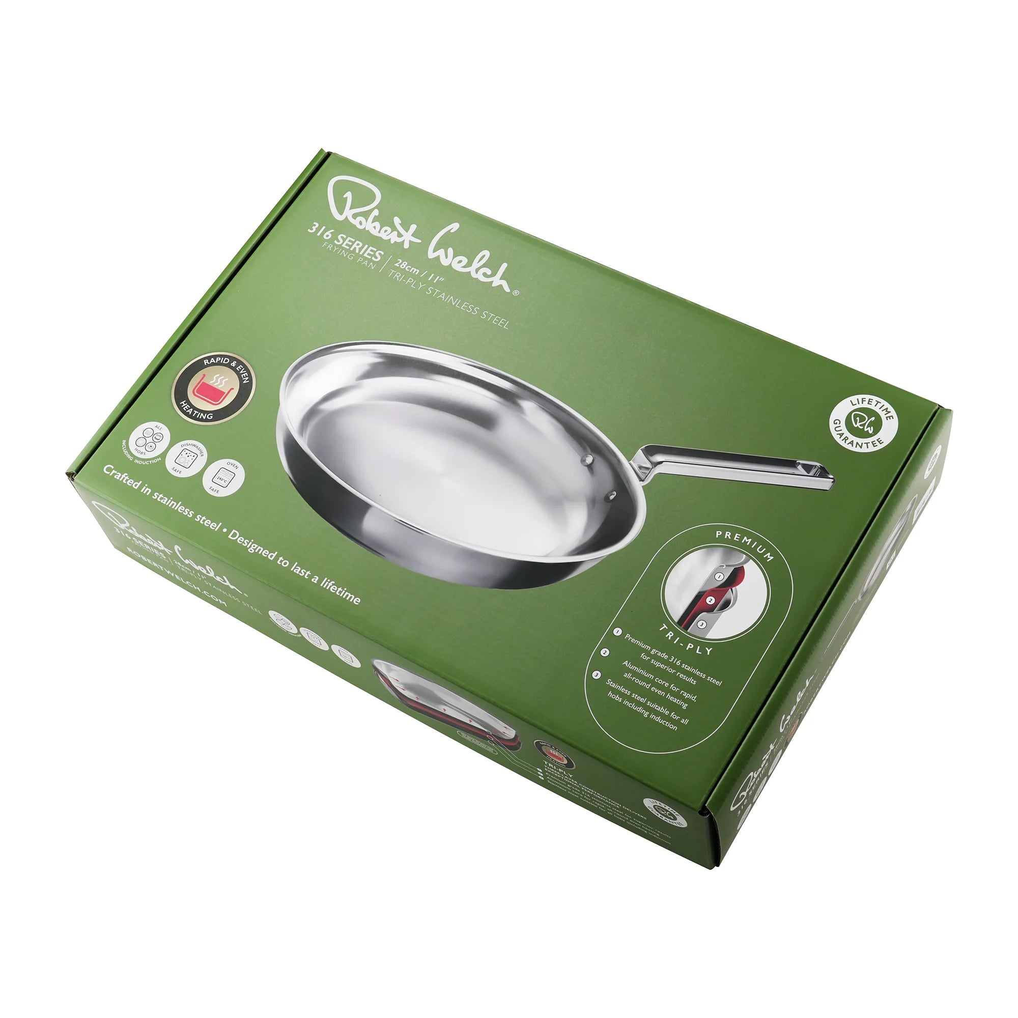 Robert Welch 316 Series Cookware (BR) Frying Pan 28cm - Simmer and Slice