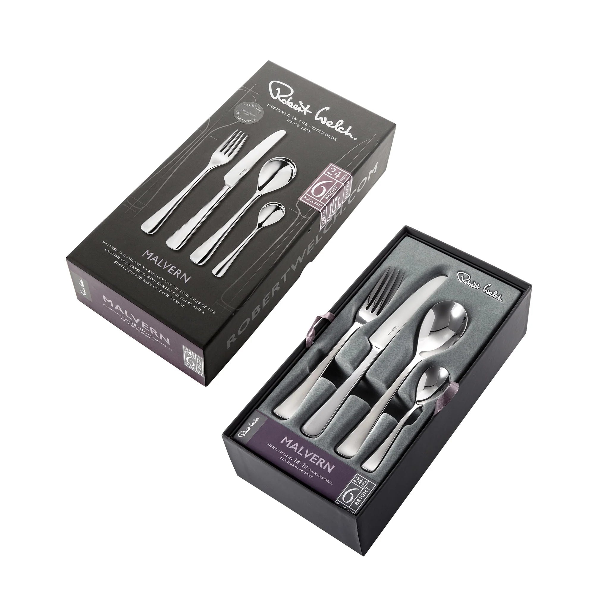 Robert Welch Malvern Bright Cutlery Set 24 Piece for 6 People - Simmer and Slice