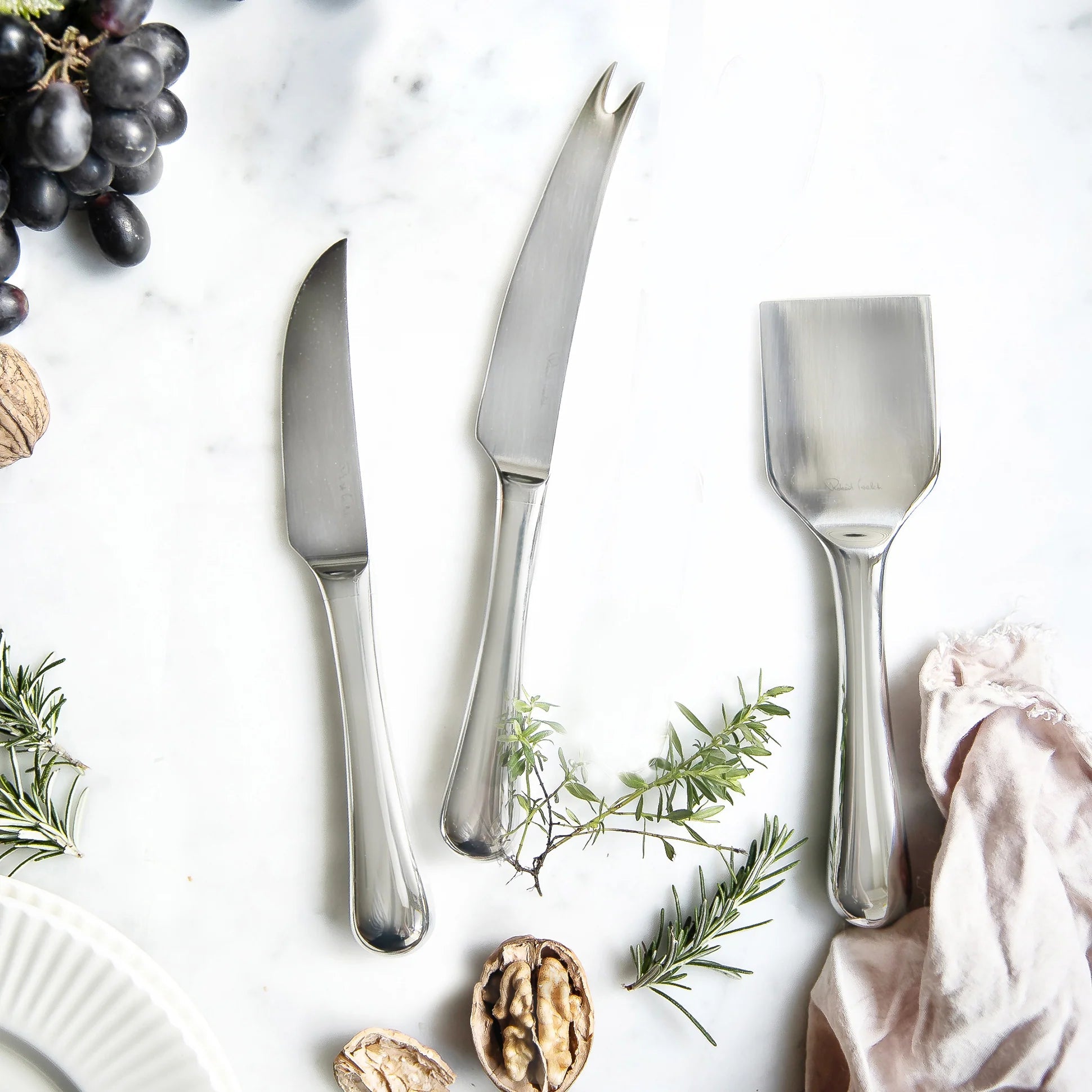 Robert Welch Radford Bright Cheese Chisel and Knives Set, 3 Piece - Simmer and Slice