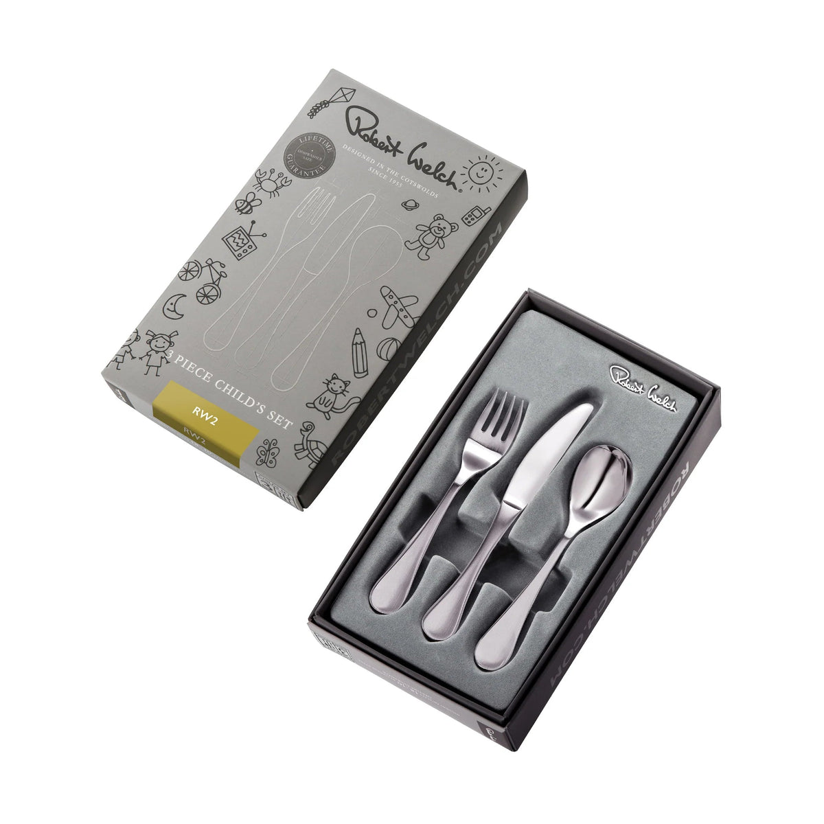 Robert Welch RW2 Satin Children’s Cutlery Set 3 Piece - Simmer and Slice