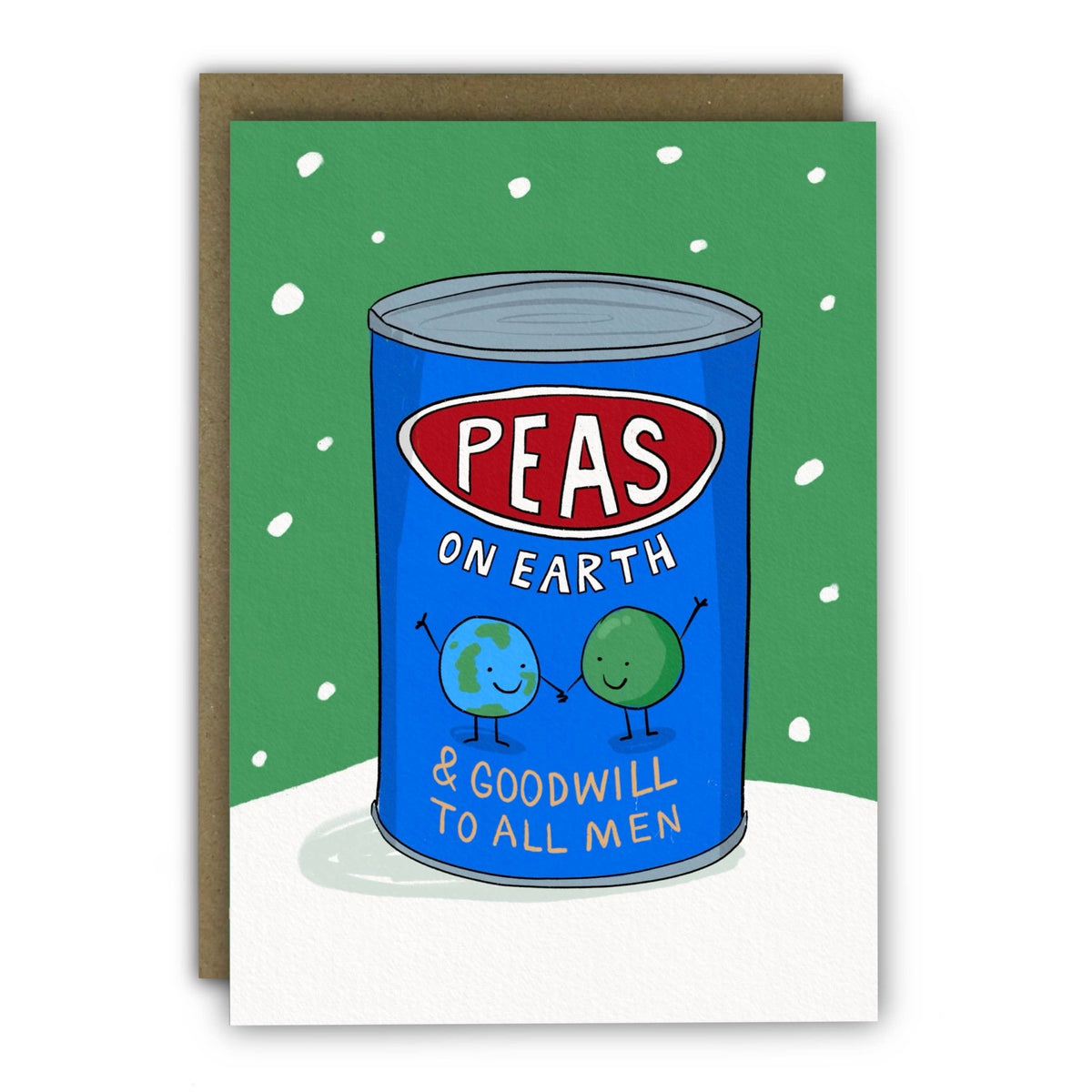 Running With Scissors Funny Christmas Card - Peas on Earth - Simmer and Slice
