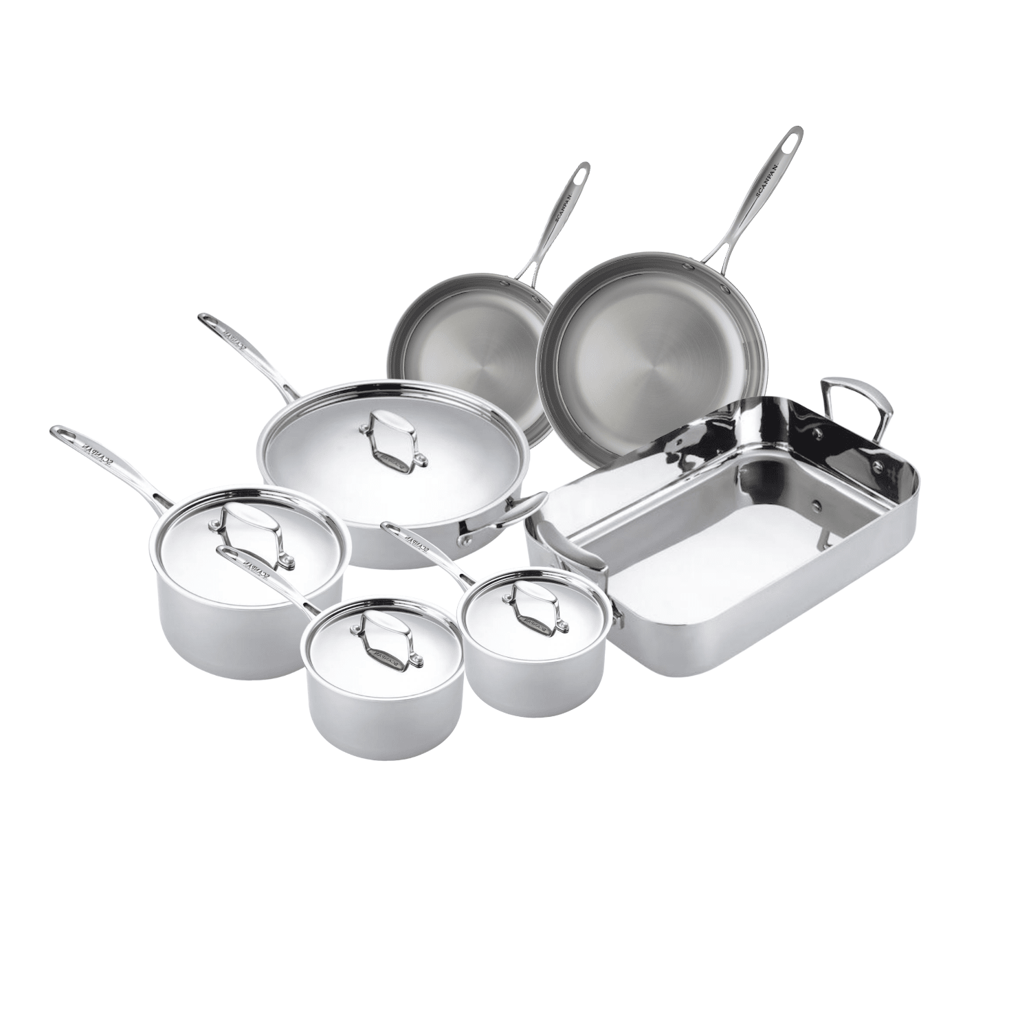 SCANPAN Fusion 5 Chef Cookware Set 7 Piece - Simmer and Slice