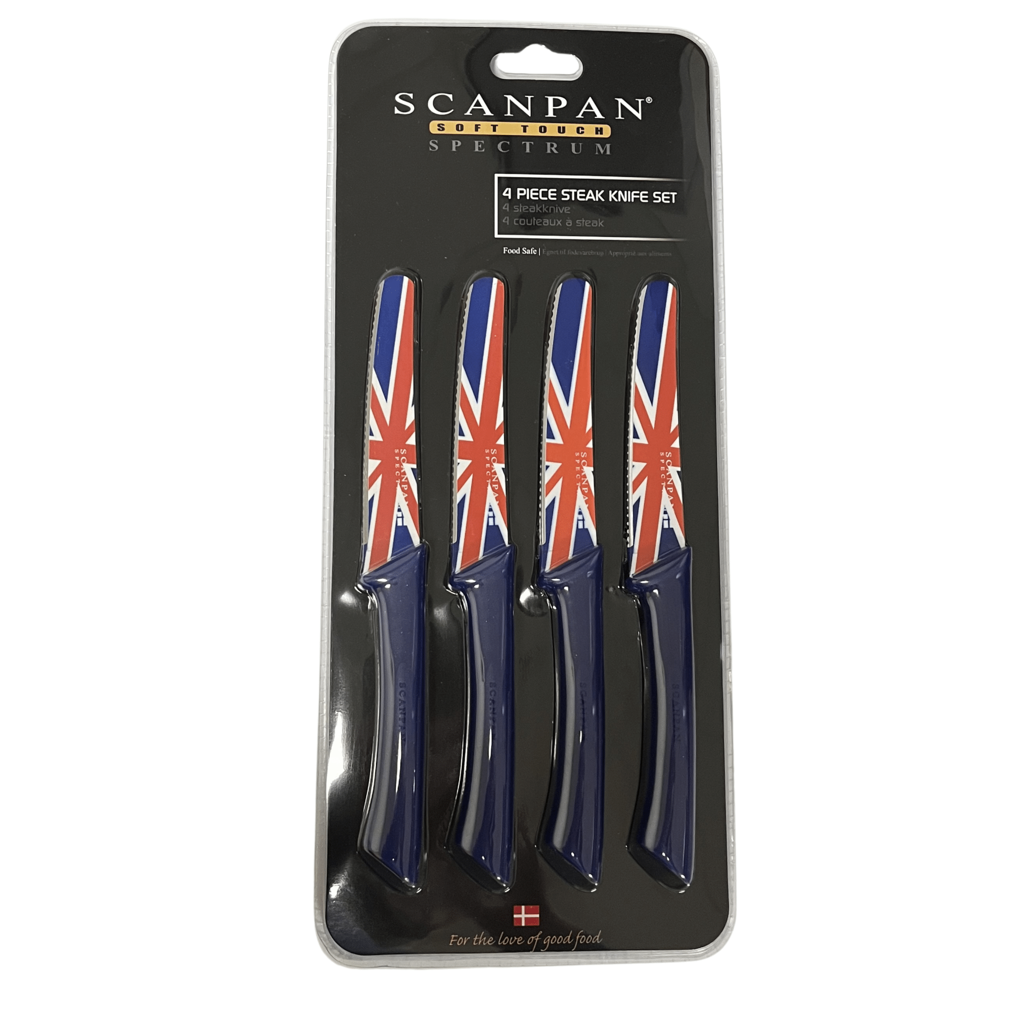 SCANPAN Spectrum 4pc Steak Knife Set - UK Flag - Simmer and Slice