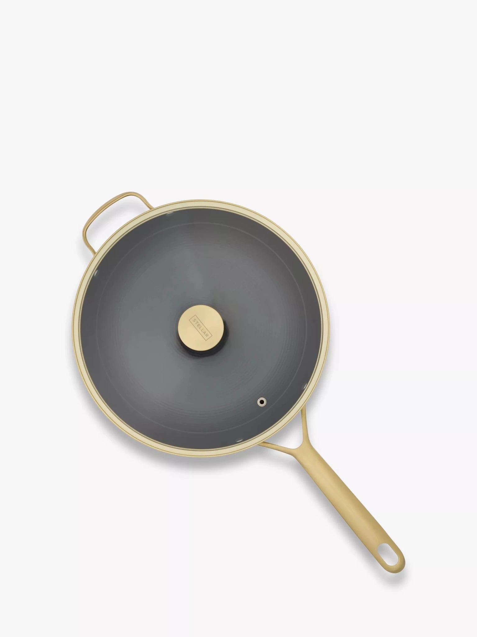 Stellar Cast Light Clay 28cm Sauté Pan with Glass Lid - Simmer and Slice