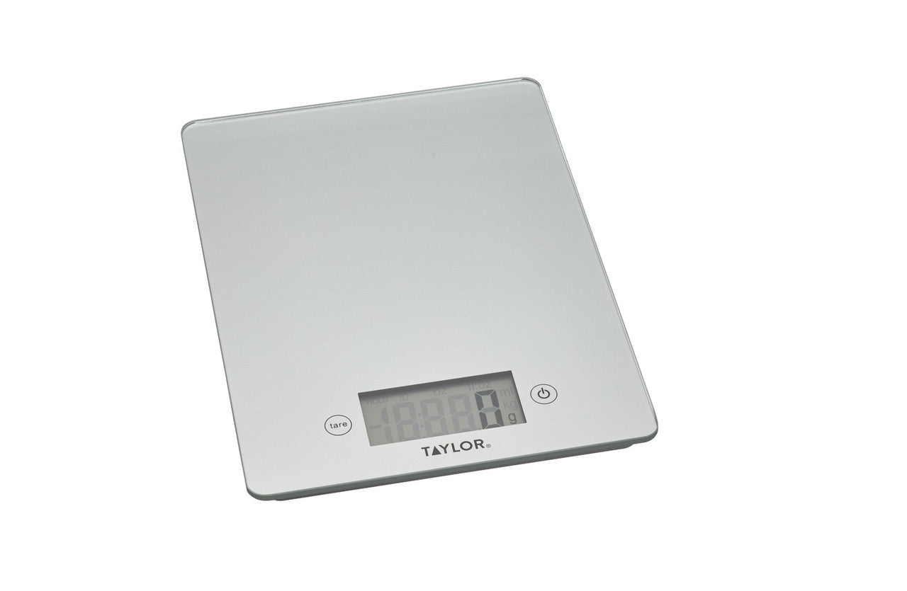 Taylor Pro Glass Digital 5Kg Kitchen Scales - Silver - Simmer and Slice
