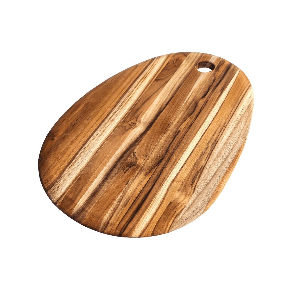 TeakHaus Elegant Oval Board - Medium - Simmer and Slice