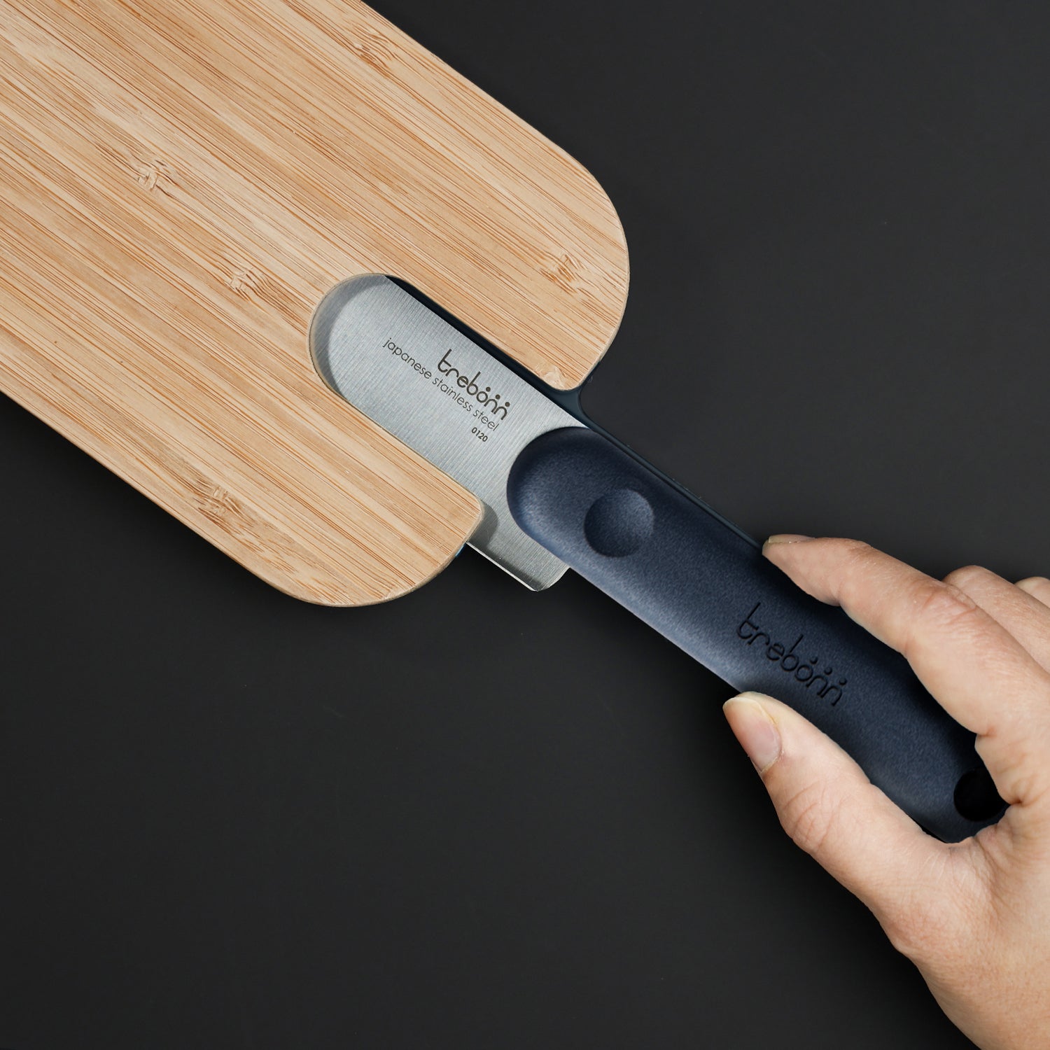 Trebonn Artu Cutting Board With Salami Knife 18cm (Black Edition) - Simmer and Slice