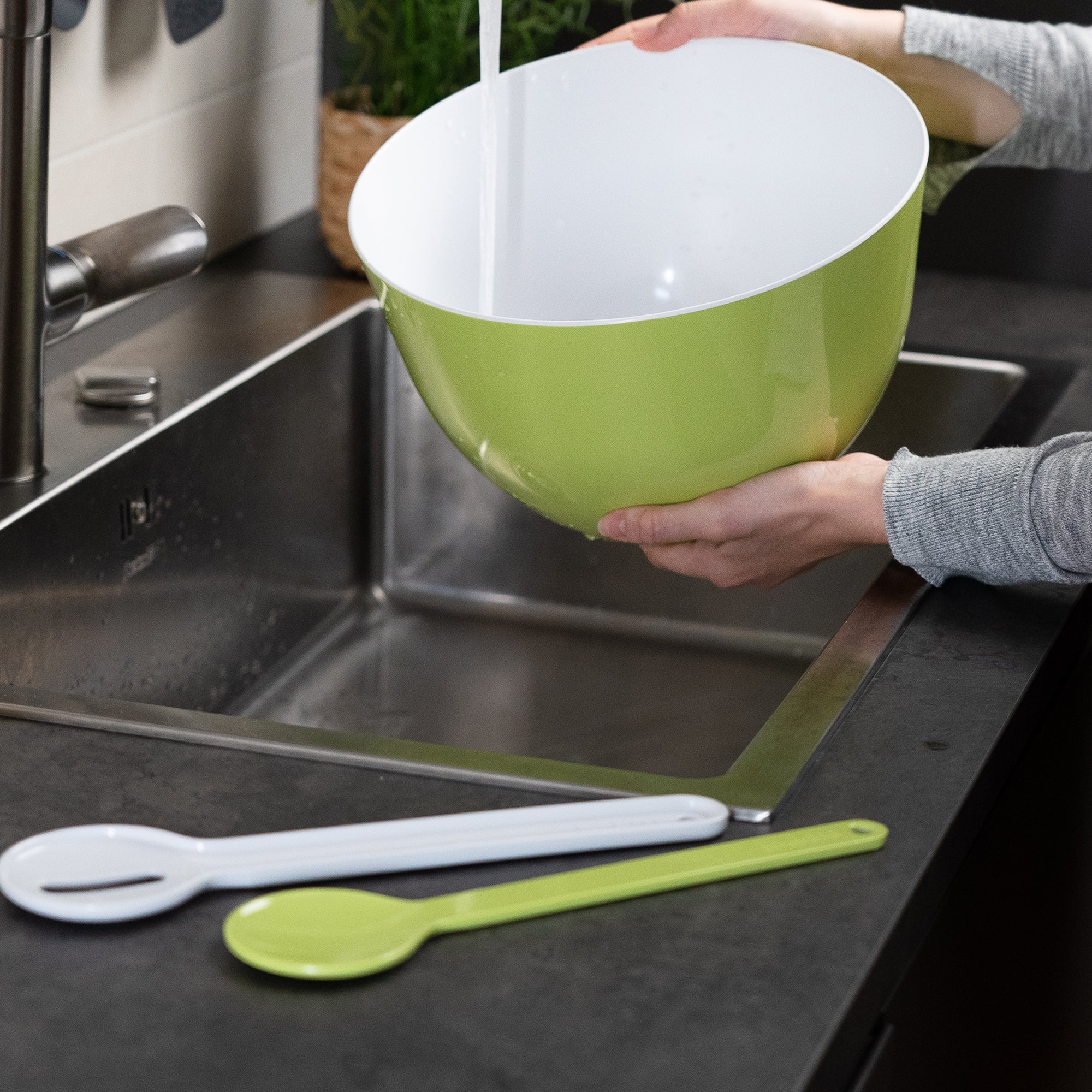 Trebonn Nest & Serve Spoon Set - Green/White - Simmer and Slice