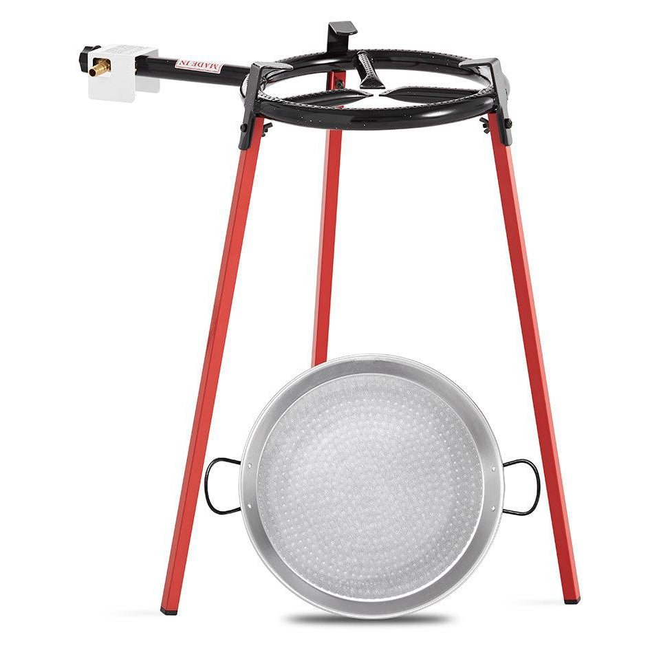 Vaello Eco Set - 300mm Gas Burner With 38cm Paella Pan - Simmer and Slice