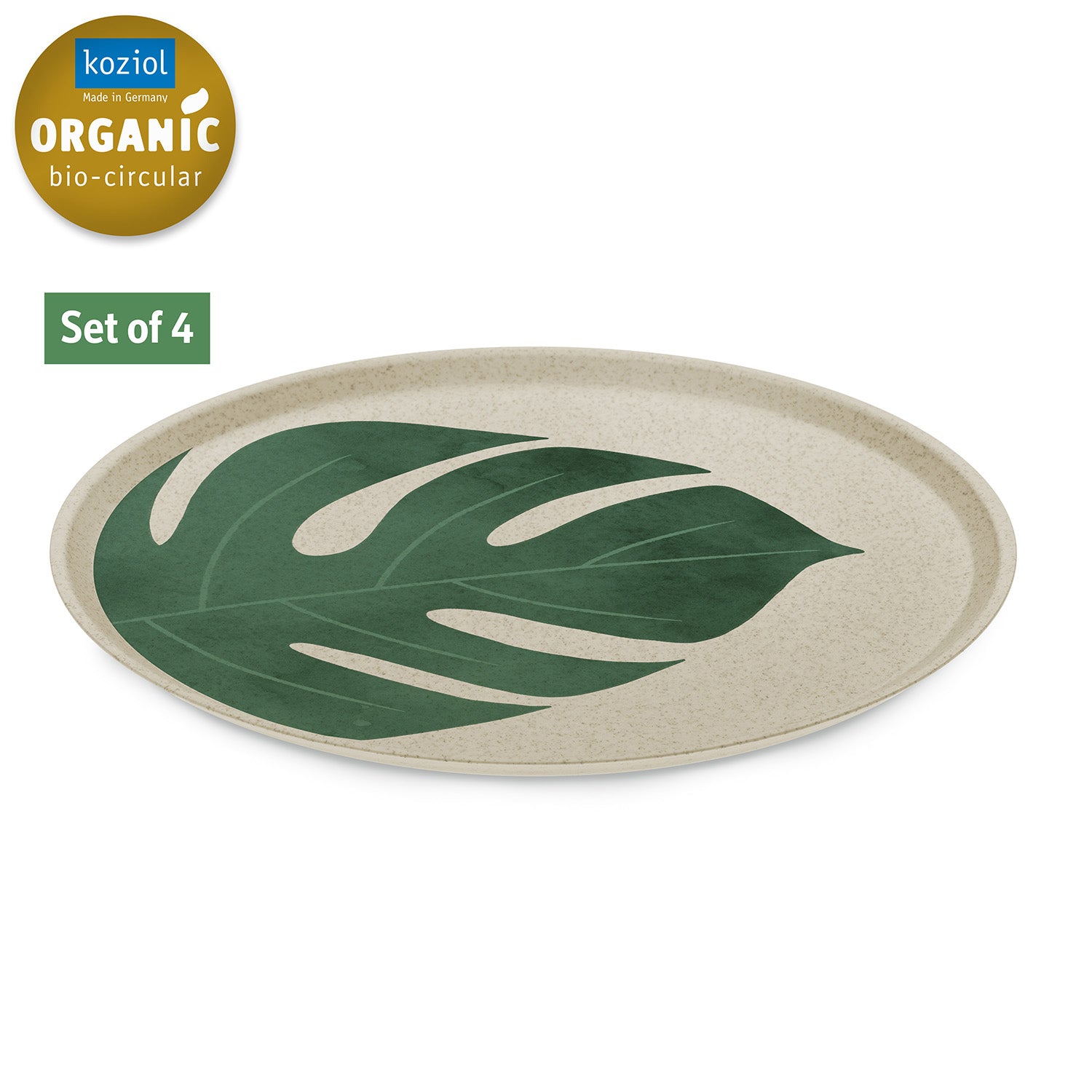 Koziol Connect Plate 255mm 4pc Set - Monstera