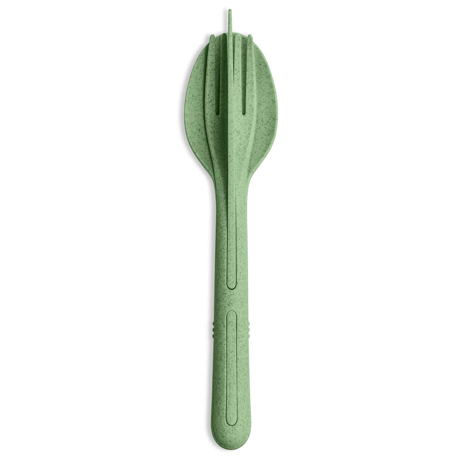 Koziol Klikk Cutlery Set 3 Pieces - Nature Leaf Green